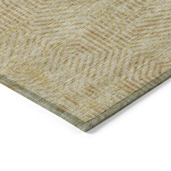 Gold And Beige Geometric Washable Indoor Outdoor Area Rug Photo 5