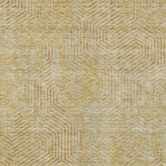 Gold And Beige Geometric Washable Indoor Outdoor Area Rug Photo 7