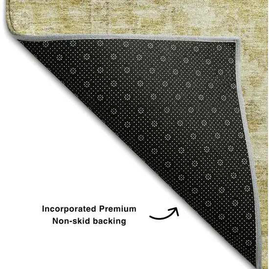 Gold And Beige Medallion Washable Area Rug With UV Protection Photo 6
