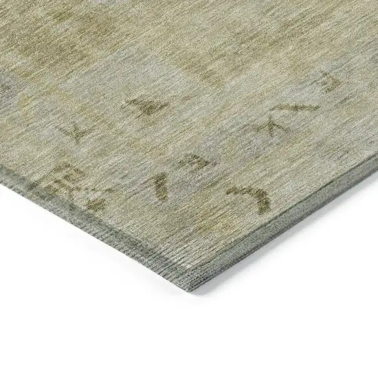 Gold And Beige Medallion Washable Indoor Outdoor Area Rug Photo 7