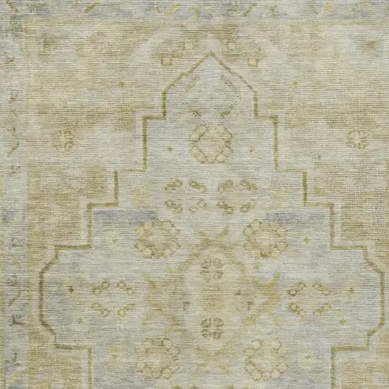 Gold And Beige Medallion Washable Indoor Outdoor Area Rug Photo 3
