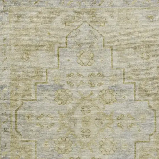 Gold And Beige Medallion Washable Indoor Outdoor Area Rug Photo 3