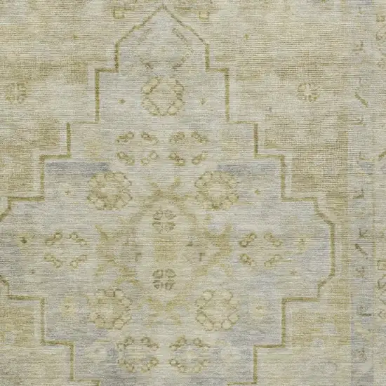 Gold And Beige Medallion Washable Indoor Outdoor Area Rug Photo 8