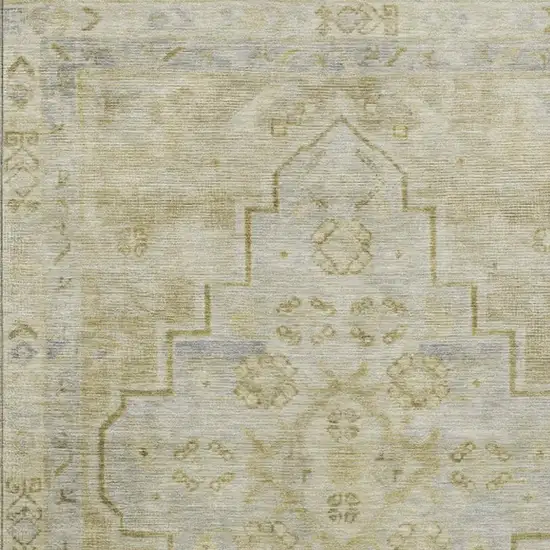Gold And Beige Medallion Washable Indoor Outdoor Area Rug Photo 8
