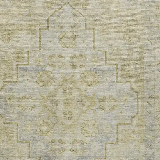 Gold And Beige Medallion Washable Indoor Outdoor Area Rug Photo 3