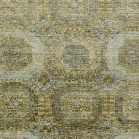 Gold And Beige Medallion Washable Indoor Outdoor Area Rug Photo 4