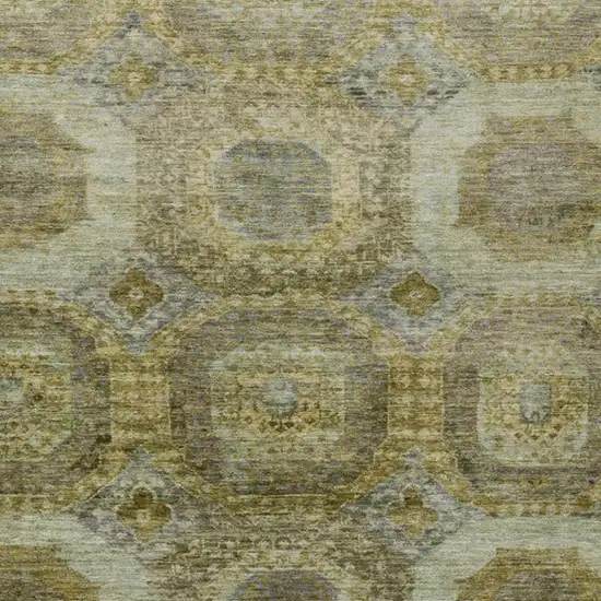 Gold And Beige Medallion Washable Indoor Outdoor Area Rug Photo 3