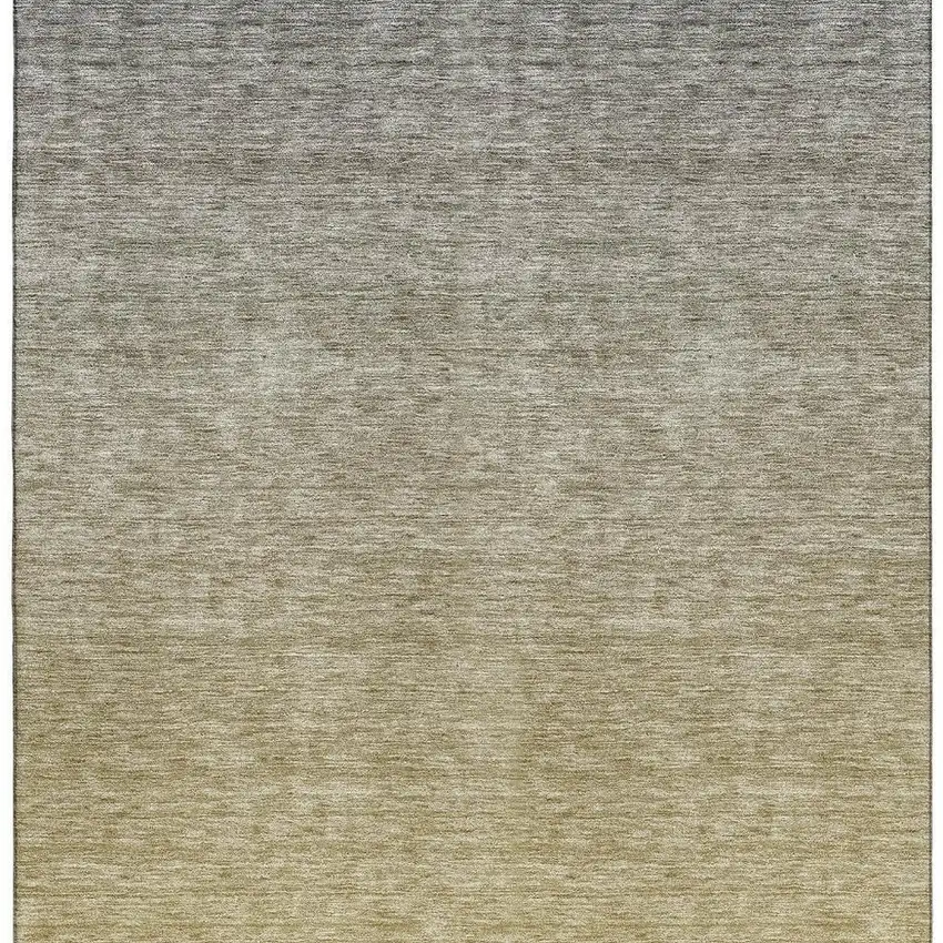 Gold And Beige Ombre Washable Area Rug With UV Protection Photo 5