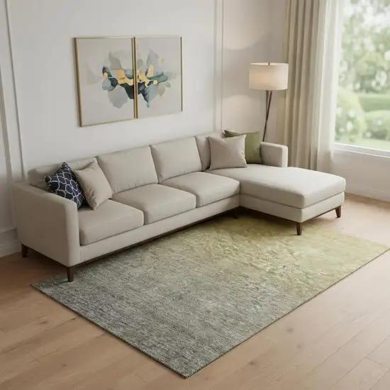 Gold And Beige Ombre Washable Area Rug With UV Protection Photo 1