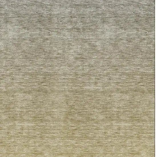 Gold And Beige Ombre Washable Area Rug With UV Protection Photo 3