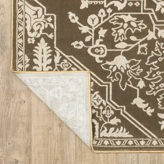 Gold And Beige Oriental Area Rug Photo 9