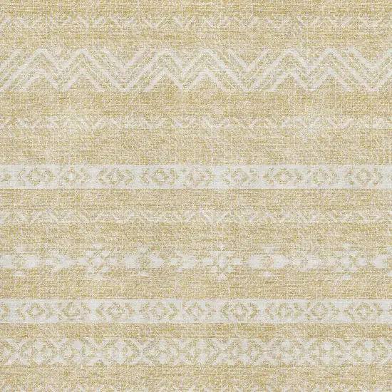 Gold And Beige Southwestern Washable Area Rug With UV Protection Photo 3