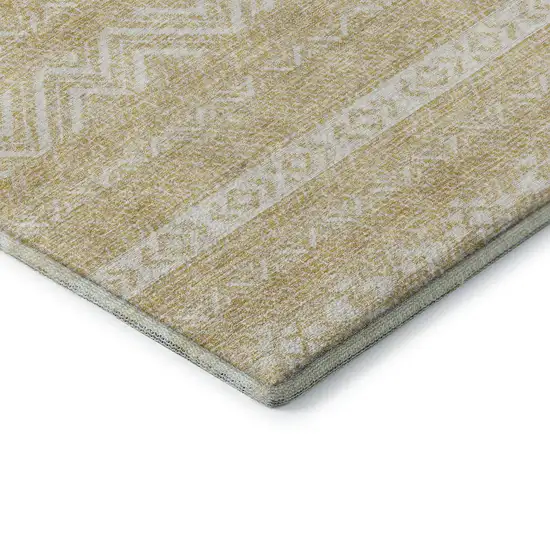 Gold And Beige Southwestern Washable Area Rug With UV Protection Photo 7