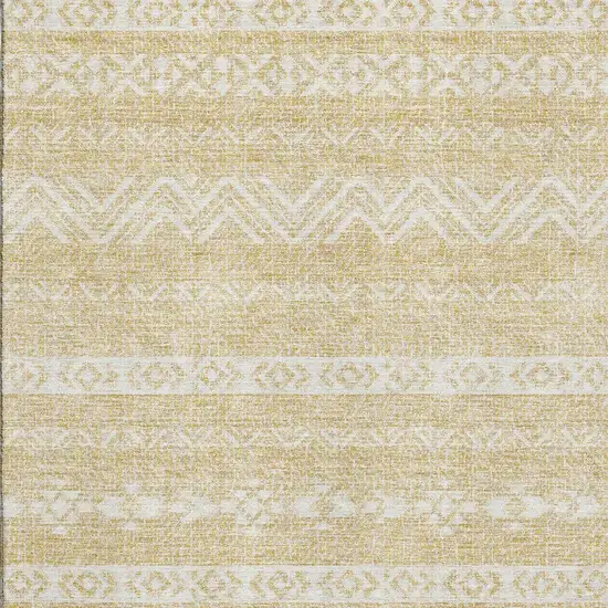 Gold And Beige Southwestern Washable Area Rug With UV Protection Photo 3