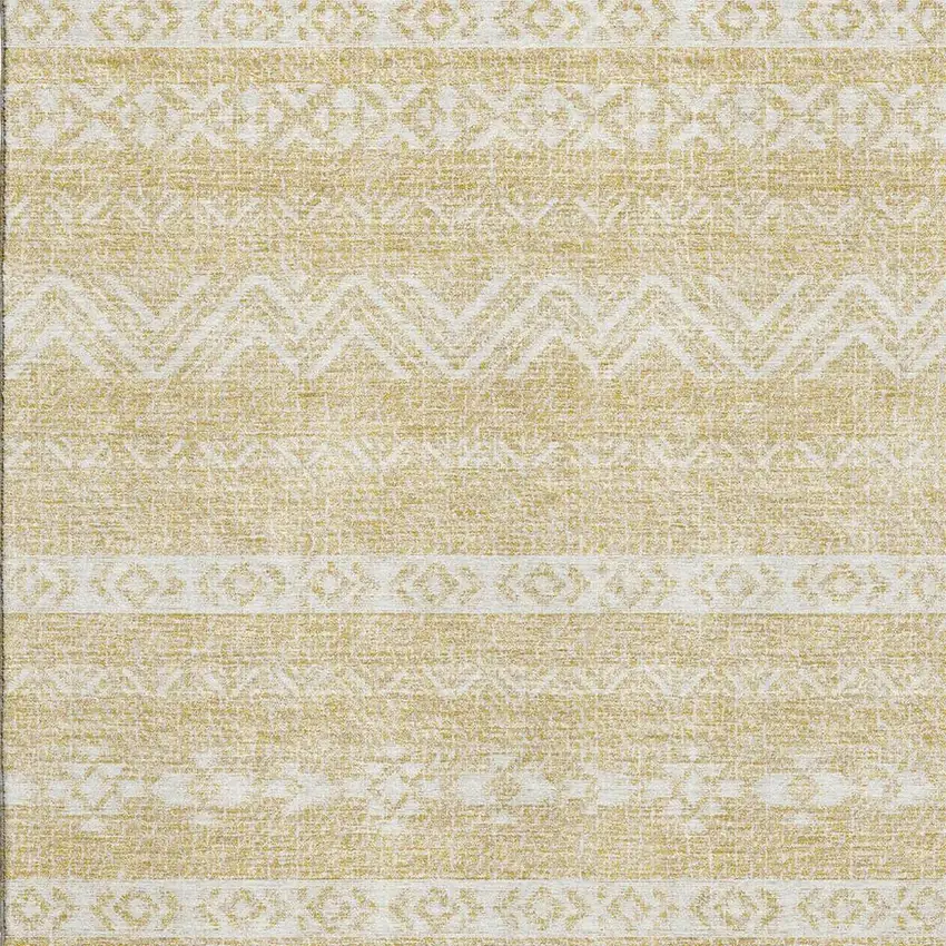 Gold And Beige Southwestern Washable Area Rug With UV Protection Photo 3