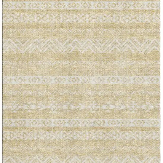 Gold And Beige Southwestern Washable Area Rug With UV Protection Photo 4