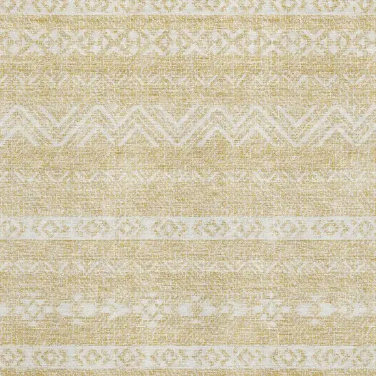 Gold And Beige Southwestern Washable Area Rug With UV Protection Photo 3