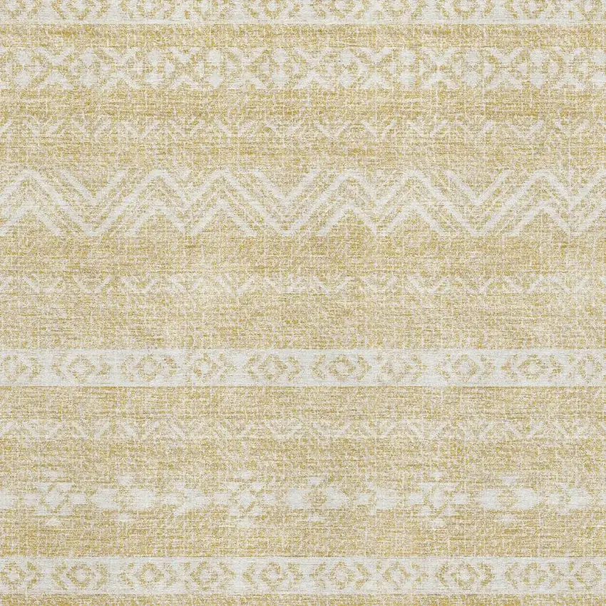 Gold And Beige Southwestern Washable Area Rug With UV Protection Photo 3