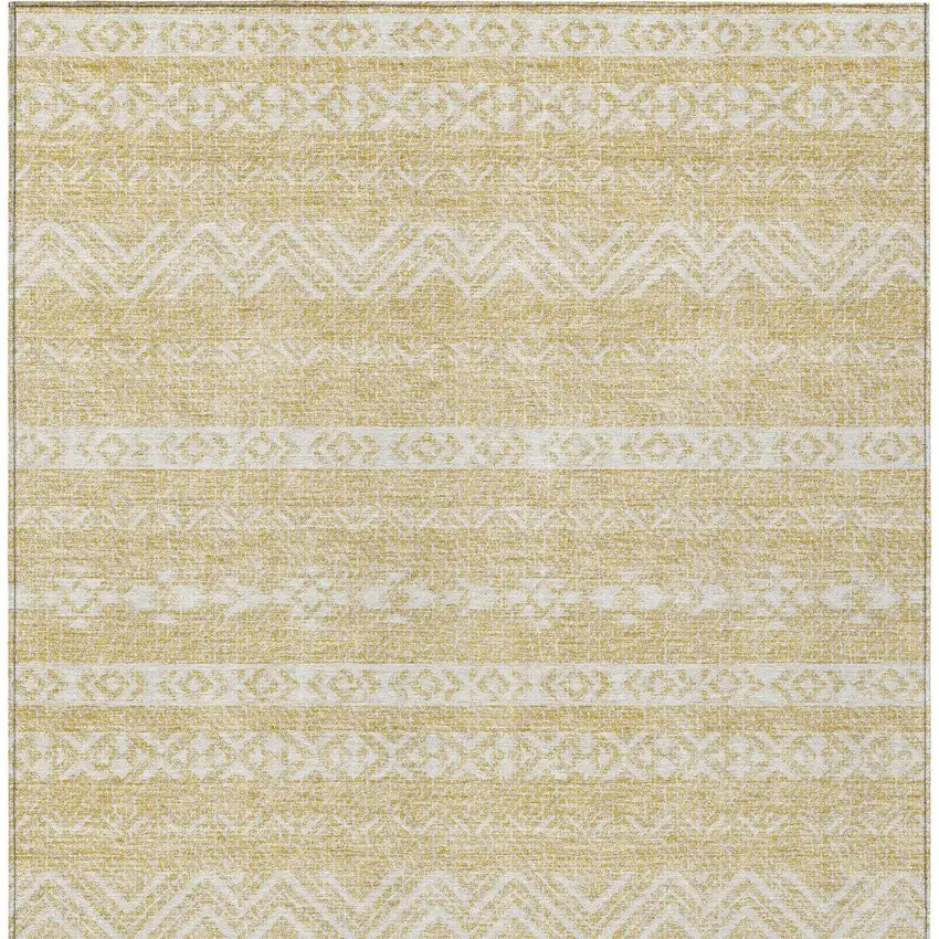 Gold And Beige Southwestern Washable Indoor Outdoor Area Rug Photo 7