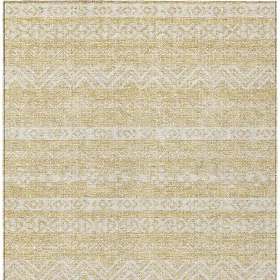 Gold And Beige Southwestern Washable Indoor Outdoor Area Rug Photo 7