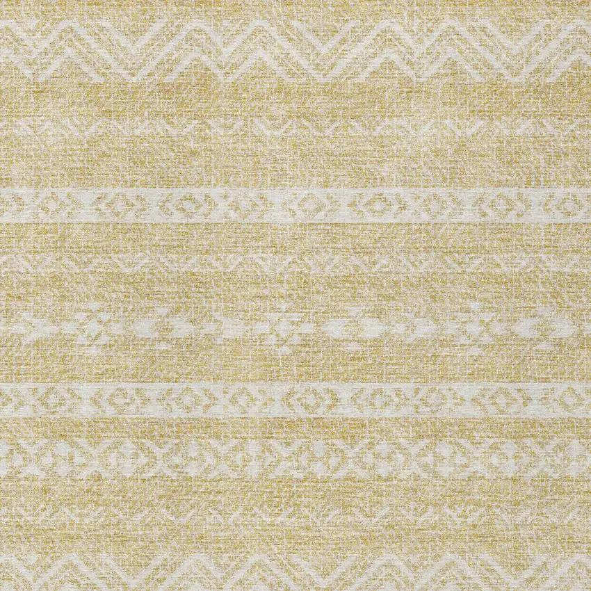 Gold And Beige Southwestern Washable Indoor Outdoor Area Rug Photo 6