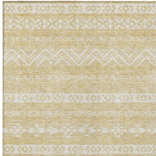 Gold And Beige Southwestern Washable Indoor Outdoor Area Rug Photo 6