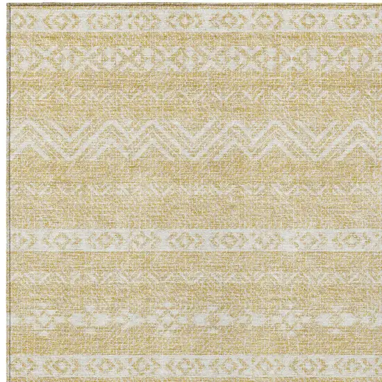Gold And Beige Southwestern Washable Indoor Outdoor Area Rug Photo 6