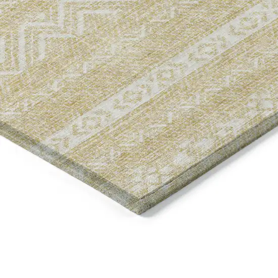 Gold And Beige Southwestern Washable Indoor Outdoor Area Rug Photo 5
