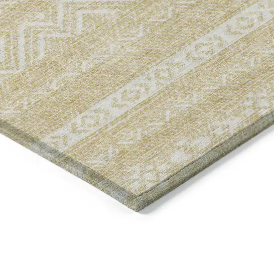 Gold And Beige Southwestern Washable Indoor Outdoor Area Rug Photo 5