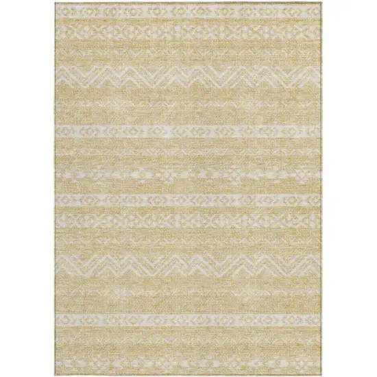Gold And Beige Southwestern Washable Indoor Outdoor Area Rug Photo 6