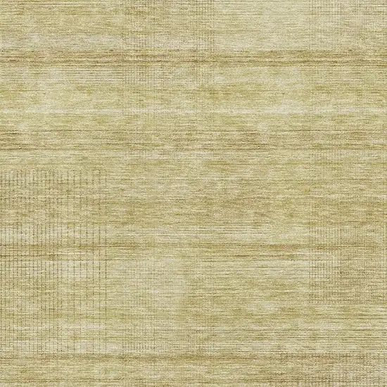 Gold And Beige Striped Washable Area Rug With UV Protection Photo 4