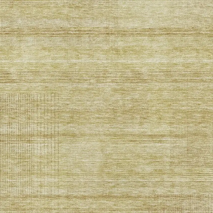 Gold And Beige Striped Washable Area Rug With UV Protection Photo 4