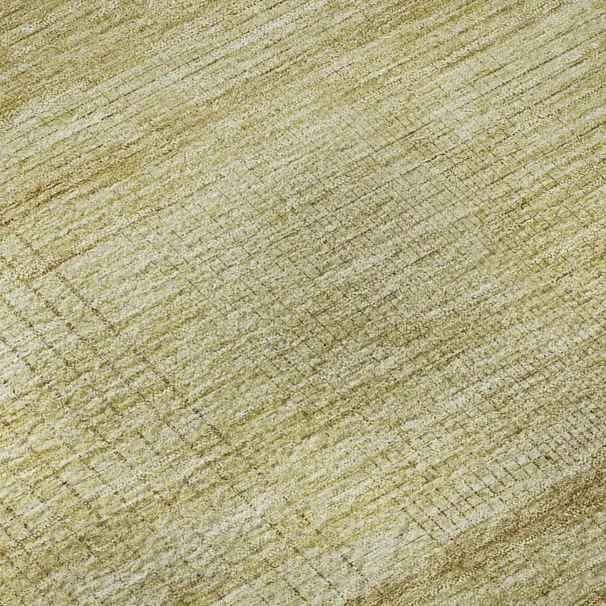 Gold And Beige Striped Washable Area Rug With UV Protection Photo 7