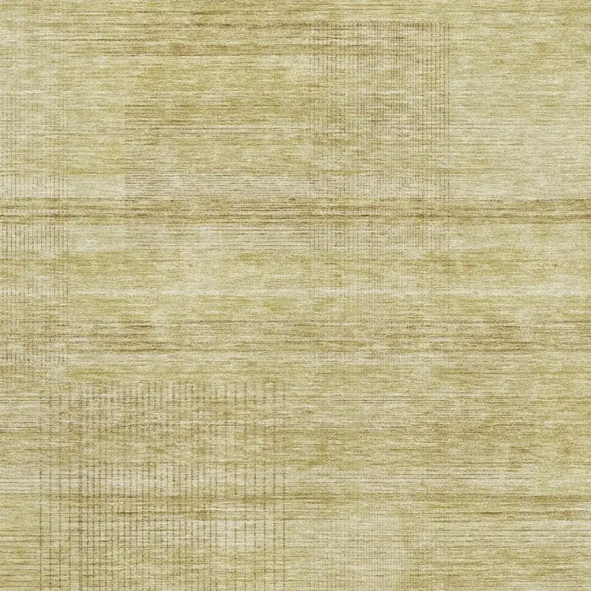 Gold And Beige Striped Washable Area Rug With UV Protection Photo 3