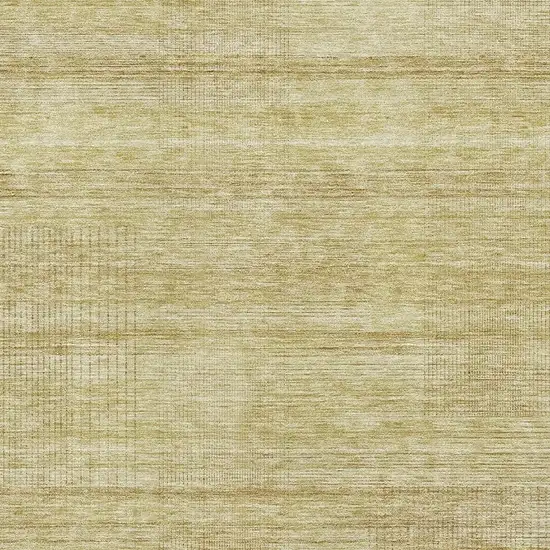 Gold And Beige Striped Washable Area Rug With UV Protection Photo 3