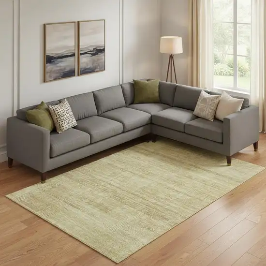 Gold And Beige Striped Washable Area Rug With UV Protection Photo 2