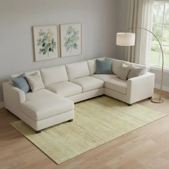 Gold And Beige Striped Washable Area Rug With UV Protection Photo 2