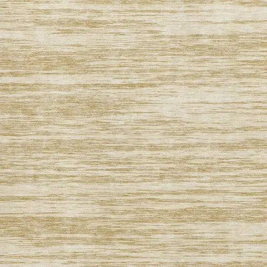 Gold And Beige Striped Washable Area Rug With UV Protection Photo 3