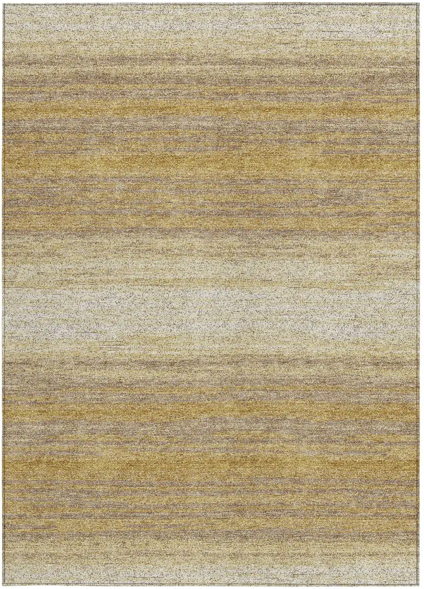 Gold And Beige Abstract Washable Indoor Outdoor Area Rug Photo 6