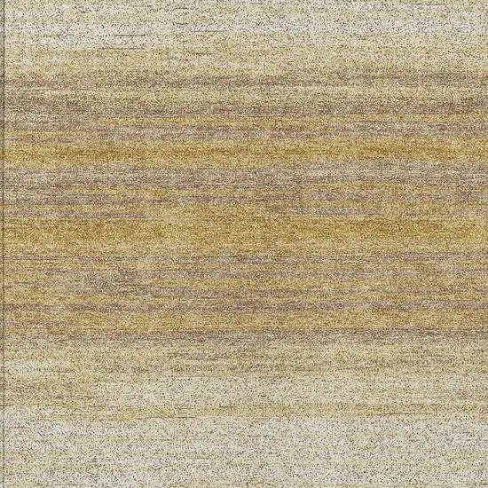 Gold And Beige Striped Washable Indoor Outdoor Area Rug Photo 6