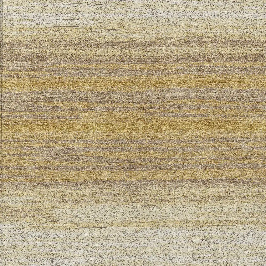 Gold And Beige Striped Washable Indoor Outdoor Area Rug Photo 6