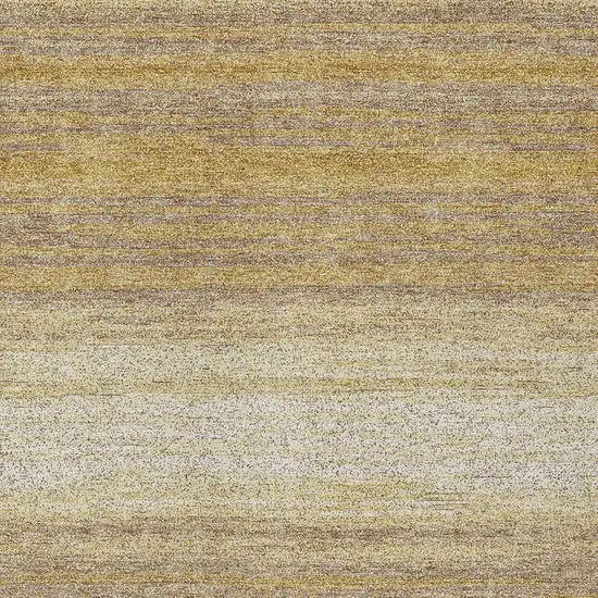Gold And Beige Striped Washable Indoor Outdoor Area Rug Photo 6