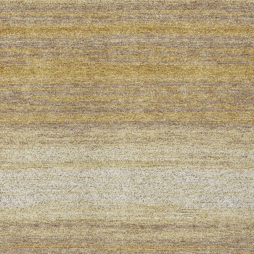 Gold And Beige Striped Washable Indoor Outdoor Area Rug Photo 6