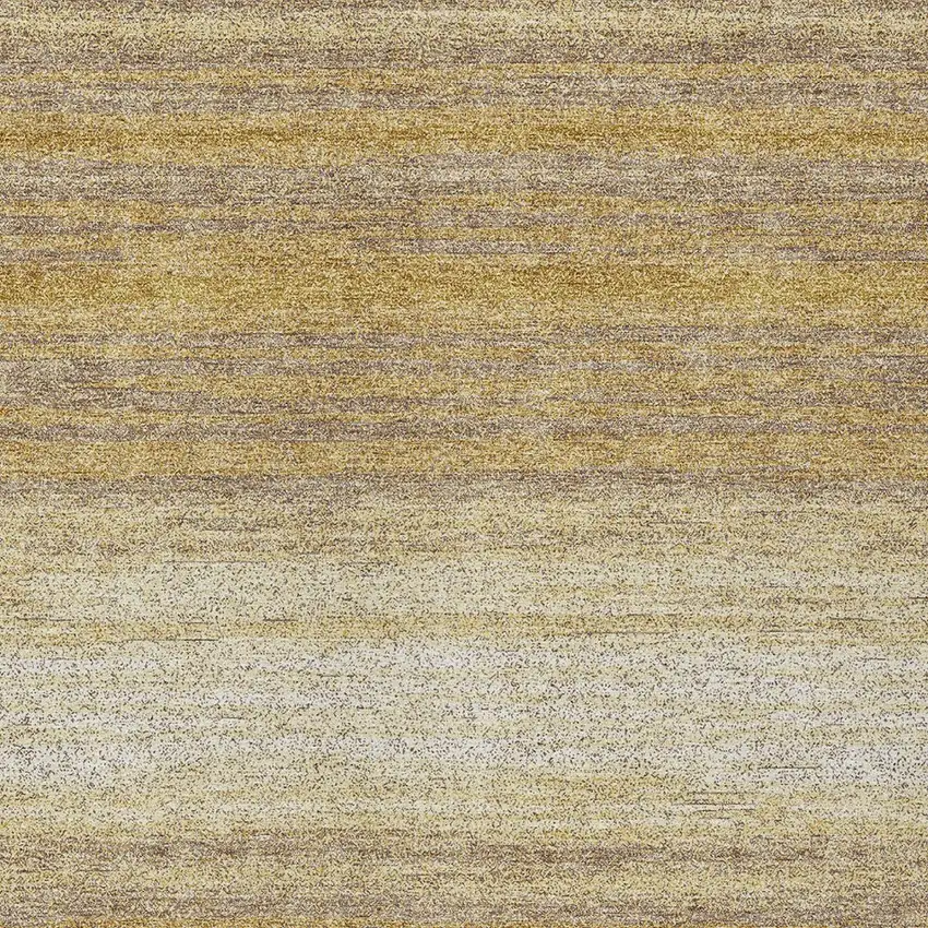 Gold And Beige Striped Washable Indoor Outdoor Area Rug Photo 6