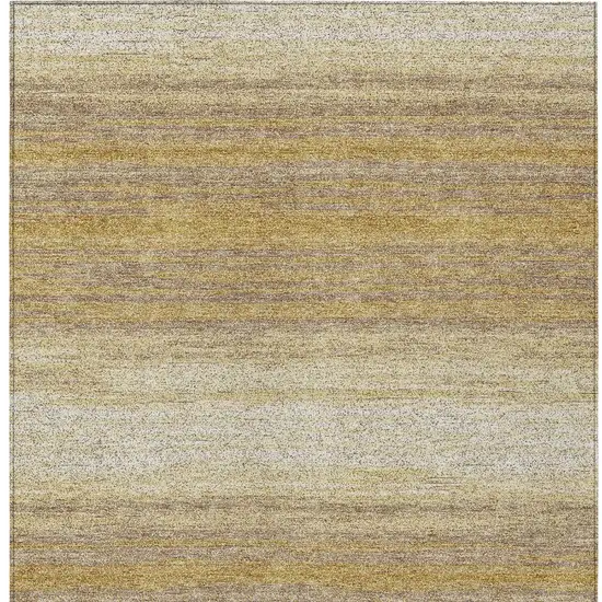Gold And Beige Striped Washable Indoor Outdoor Area Rug Photo 7