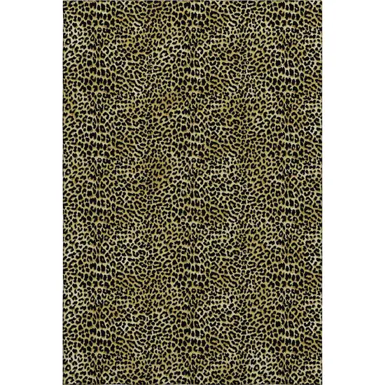 Gold And Black Leopard Print Washable Indoor Outdoor Area Rug Photo 8