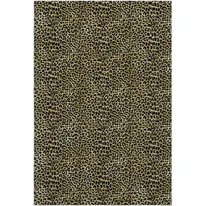 Photo of Gold And Black Leopard Print Washable Indoor Outdoor Area Rug