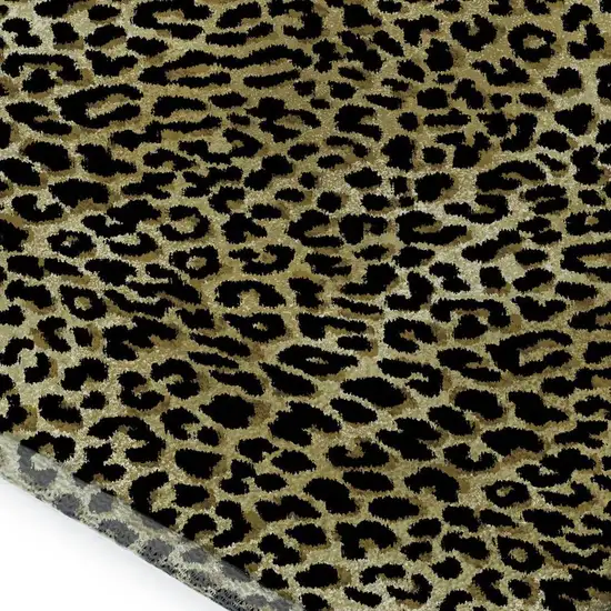 Gold And Black Leopard Print Washable Indoor Outdoor Area Rug Photo 5