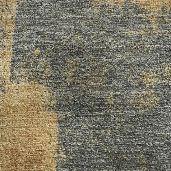 Gold And Blue Abstract Washable Area Rug With UV Protection Photo 4