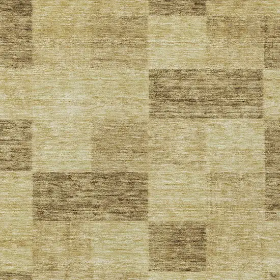 Gold And Brown Geometric Washable Indoor Outdoor Area Rug Photo 5